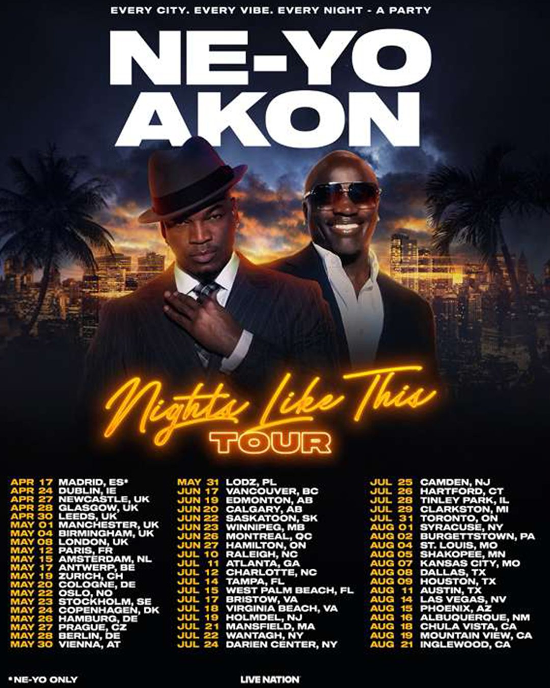 Akon Nights Like This Tour Poster 2026